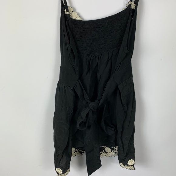 XXI Medium Boho Blouse Black Off White Adjustable - Picture 4 of 4